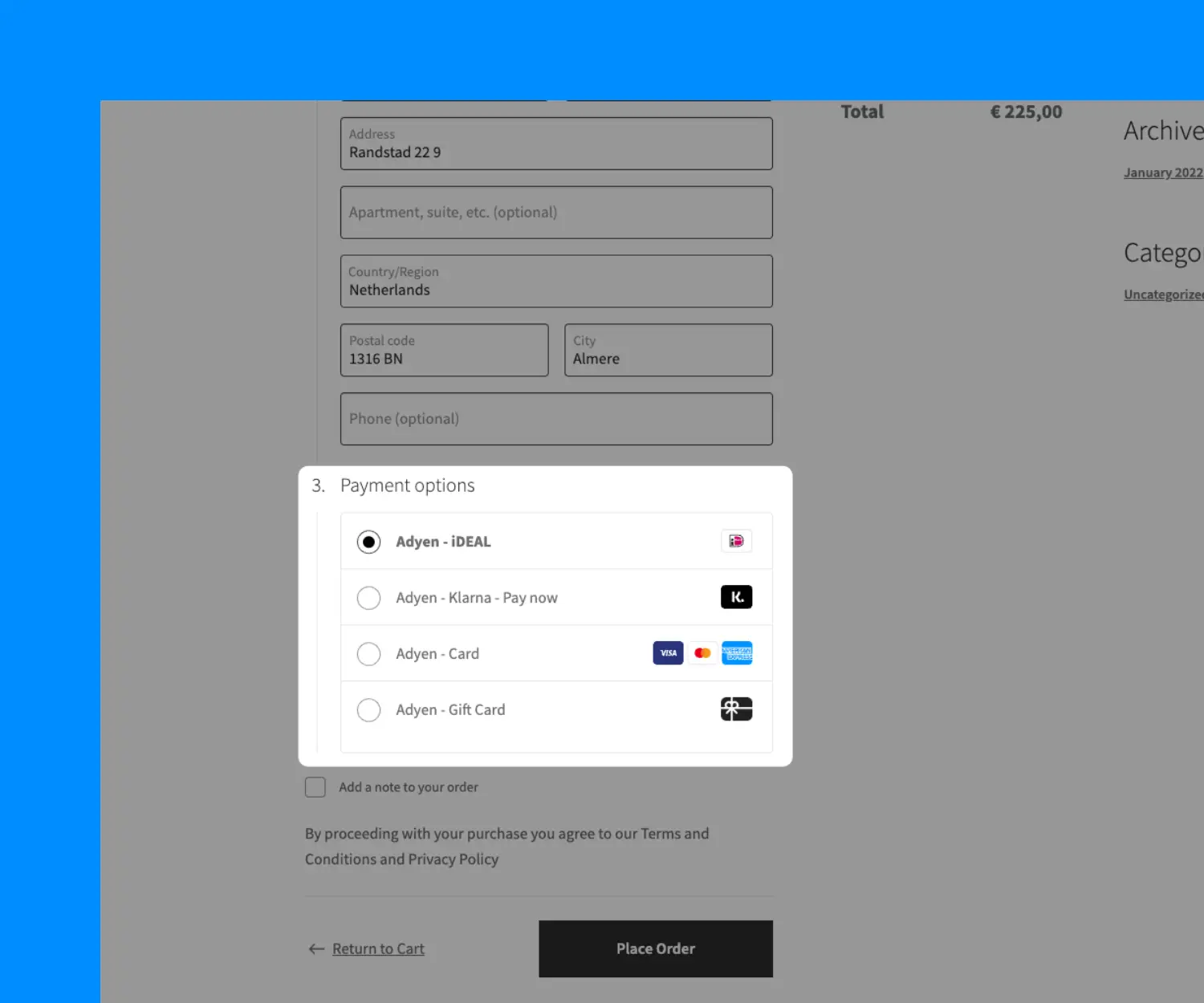 adyen payment woocommerce