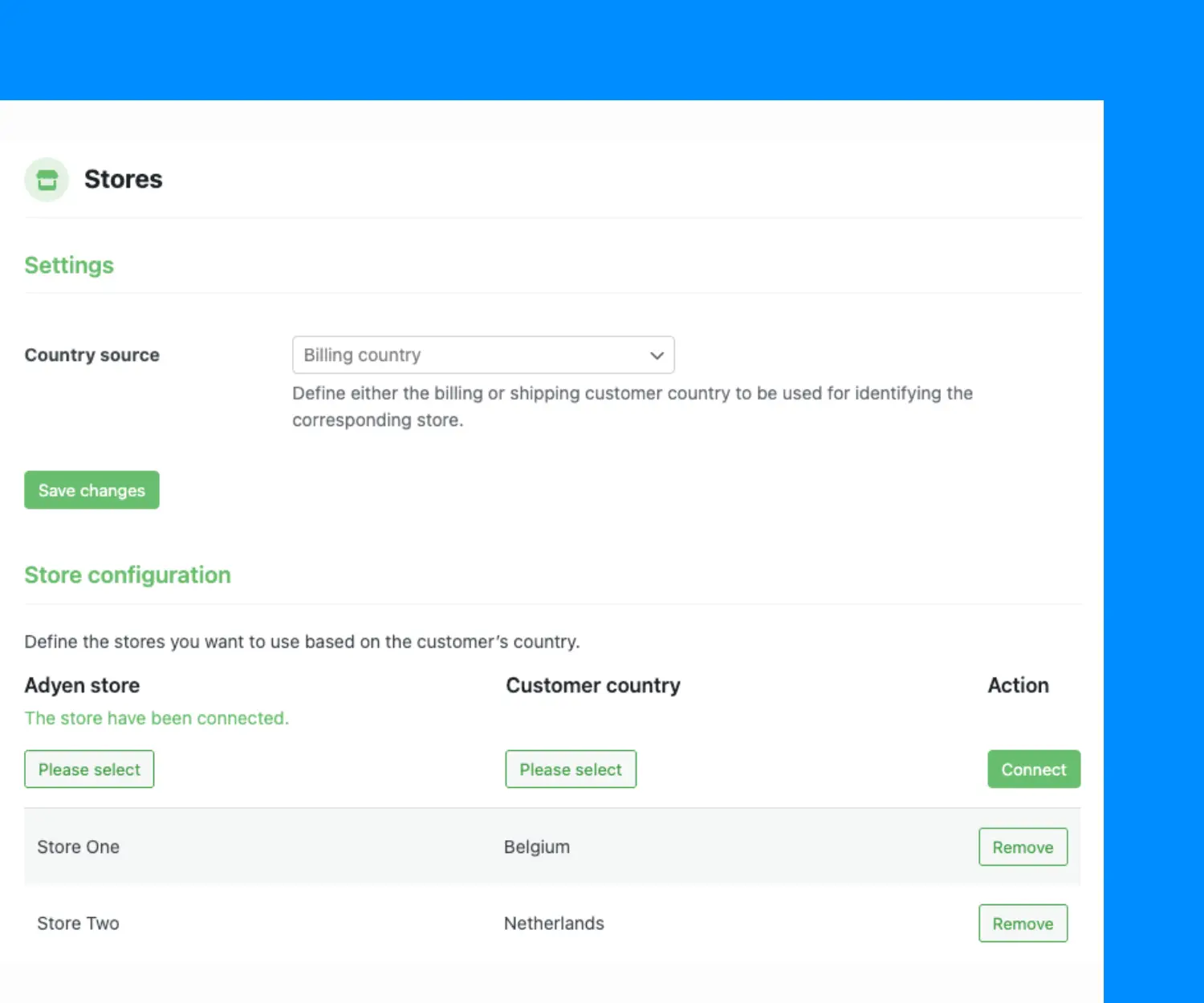 adyen stores woocommerce
