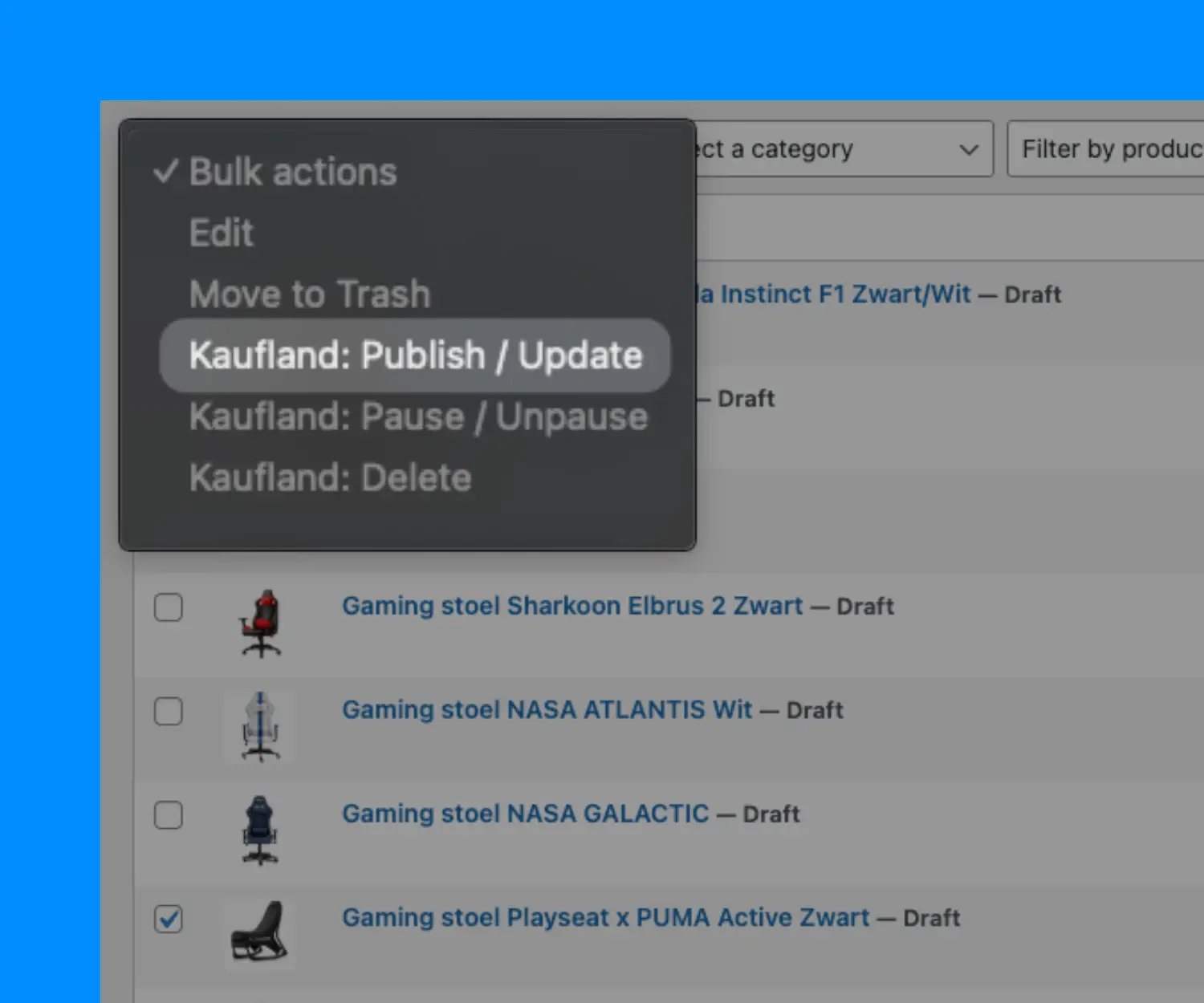 kaufland publish product woocommerce
