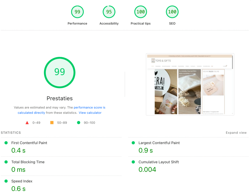 94% omzetgroei in 30 dagen voor 1993 Toys & Gifts 2 pagespeed 1993